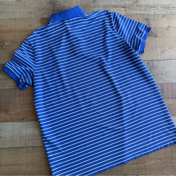Ralph Lauren Polo Golf Performance Shirt X LARGE Blue White Stripe - Picture 6 of 7